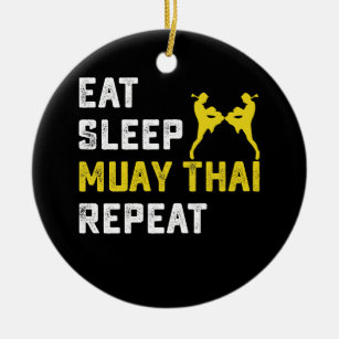 Essen Sleep Muay Thai Repeat Geschenk Keramik Ornament