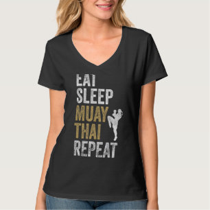Essen Sleep Muay Thai Wiederholung Muay Thai T-Shirt