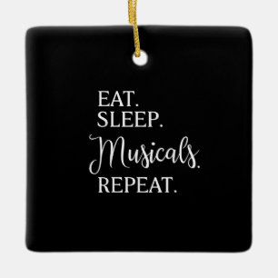 Essen Sleep Musicals wiederholen Broadway Schauspi Keramikornament