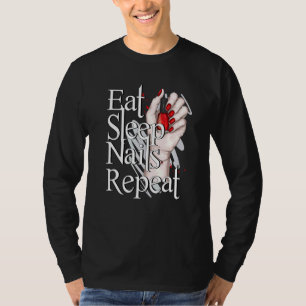 Essen Sleep Nails Nageltechniker Manikurin Nägel T-Shirt