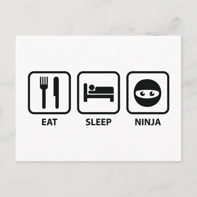Essen Sleep Ninja Postkarte (Vorderseite)