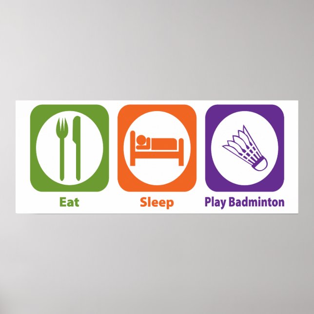 Essen Sleep Play Badminton Poster (Vorne)