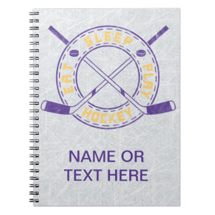 Essen Sleep Play Hockey Notizblock