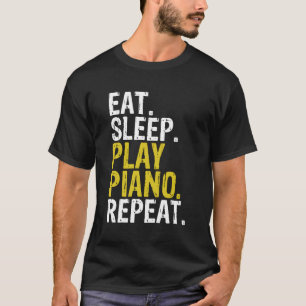 Essen Sleep Play Piano Wiederholung Geschenk T-Shirt