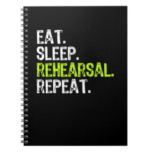 Essen Sleep-Probe Wiederholen Actionspielerin Gesc Notizblock