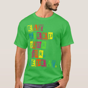 Essen Sleep Punkrock Wiederholung T-Shirt