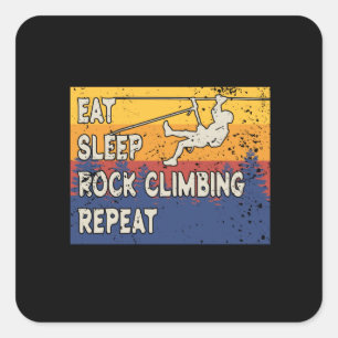 Essen Sleep Rock Climbing Wiederholen Quadratischer Aufkleber