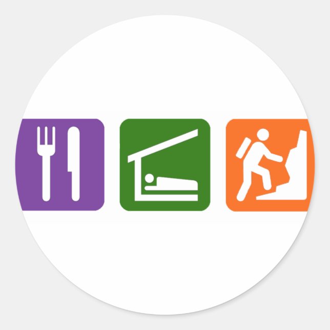 Essen Sleep Rock Klettern 2 Runder Aufkleber (Vorderseite)