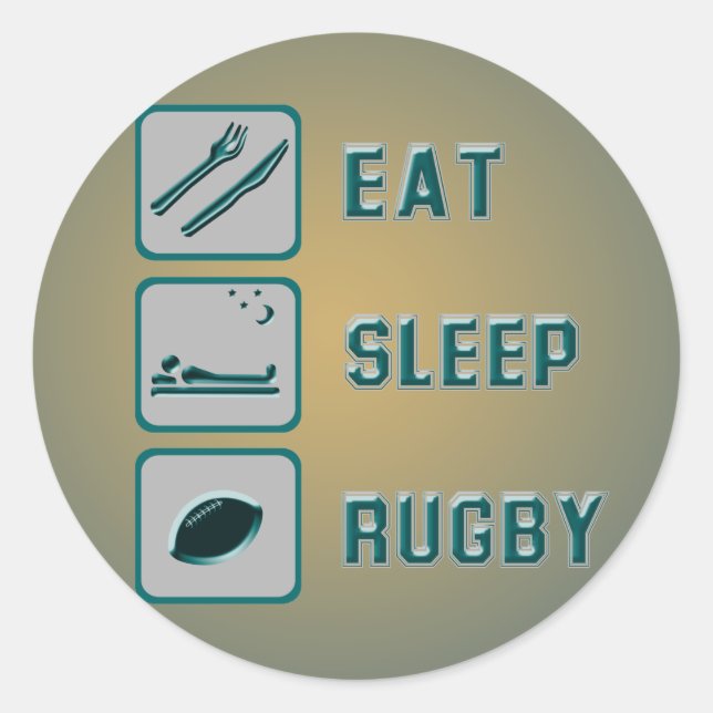 Essen Sleep Rugby Runder Aufkleber (Vorderseite)