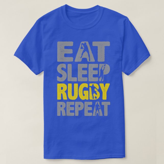 Essen Sleep Rugby Wiederholung Rugby Geschenke für T-Shirt (Design vorne)