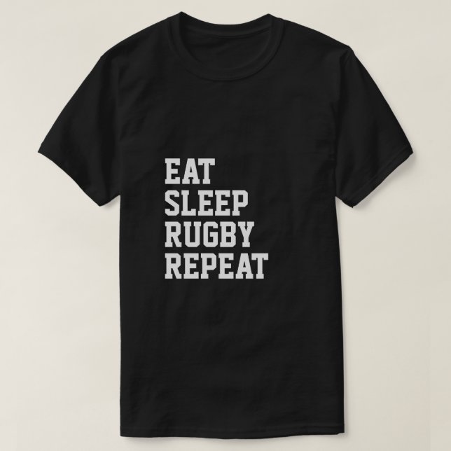 Essen Sleep Rugby Wiederholung Sport Themed T-Shirt (Design vorne)