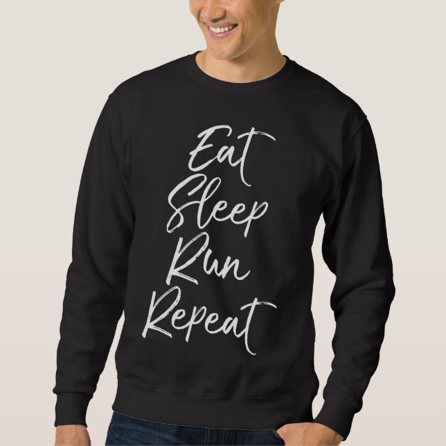 Essen Sleep Run Wiederholen Shirt Funny Workout Tr (Vorderseite)
