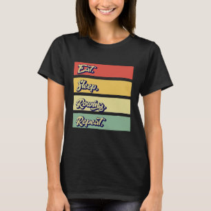 Essen Sleep Ruwing Wiederholung Funny Rower Retro T-Shirt