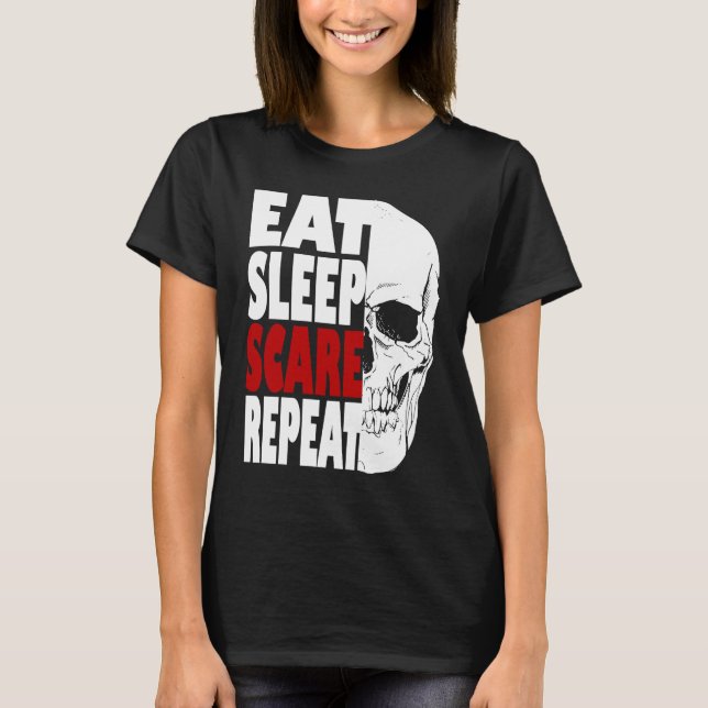 Essen Sleep Scare Wiederholung Halloween T-Shirt (Vorderseite)
