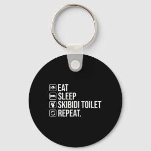 Essen Sleep Skibidi Toilette Wiederholung Funny Sk Schlüsselanhänger