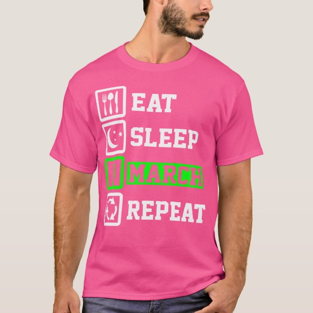 Essen Sleep Snare Drum Wiederholen Funny Snare Dru T-Shirt (Vorderseite)