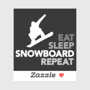 Essen Sleep Snowboard Zitat maßgeschneidert Vinyl  Aufkleber