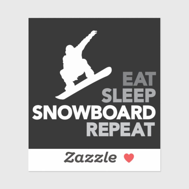 Essen Sleep Snowboard Zitat maßgeschneidert Vinyl  Aufkleber (Blatt)