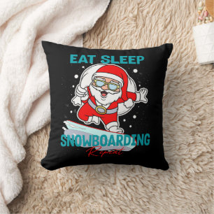 Essen Sleep Snowboarden Wiederholen Weihnachts-Par Kissen