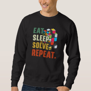 Essen Sleep Solve Wiederholen Math Speed Puzzle Cu Sweatshirt