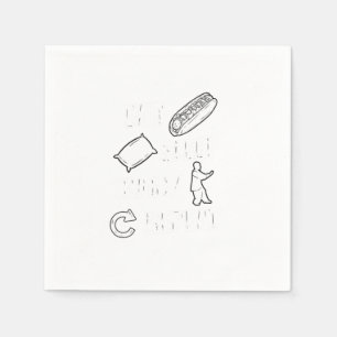 Essen Sleep Tai Chi Wiederholung Geschenk Idee Serviette