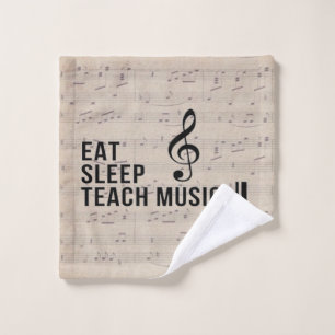 Essen Sleep Teach Music Repeat Music Spaß Waschlappen