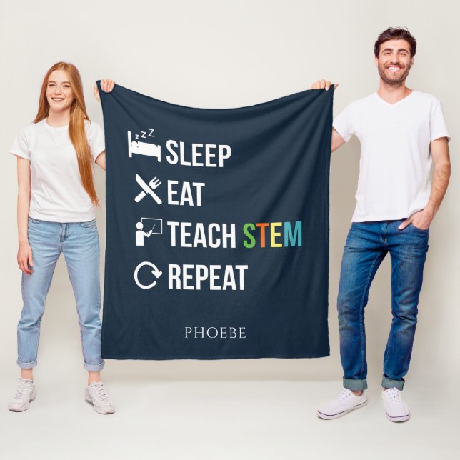 Essen Sleep Teach STEM Wissenschaftslehrer Fleecedecke (Beispiel)
