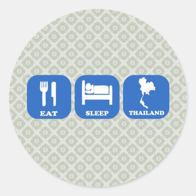 Essen Sleep Thailand Runder Aufkleber (Vorderseite)