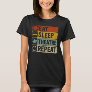Essen Sleep Theater Wiederholung Retro 60er 70er T T-Shirt