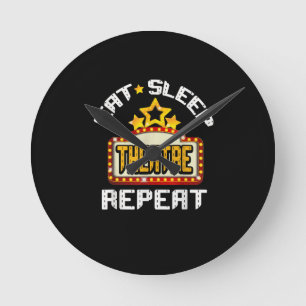 Essen Sleep Theater Wiederholung Schauspielerin Ge Runde Wanduhr