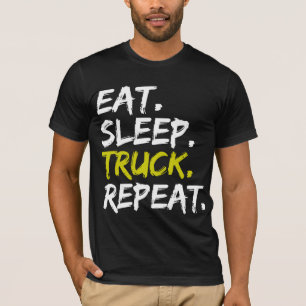 Essen Sleep Truck Repeat Trucker Fahrer Funny T-Shirt