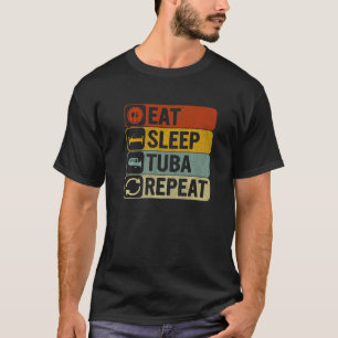 Essen Sleep Tuba Wiederholung Retro 60er 70er Tuba T-Shirt