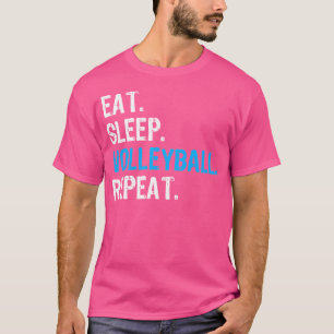 Essen Sleep Volleyball Wiederholen Funny Volleybal T-Shirt