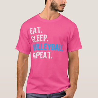 Essen Sleep Volleyball Wiederholen Funny Volleybal T-Shirt