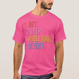 Essen Sleep Volleyball Wiederholen Volleyball Team T-Shirt