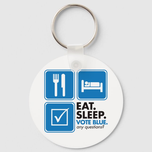 Essen Sleep Vote Blue Schlüsselanhänger (Vorderseite)