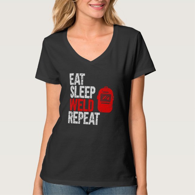Essen Sleep Weld Repeat Welder T-Shirt (Vorderseite)