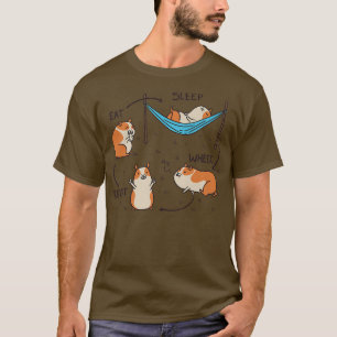 Essen Sleep Wheel Wiederholung Funny Guinea Schwei T-Shirt