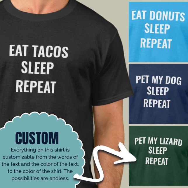 Essen Sleep Wiederholen Custom Hobby Personalisier T-Shirt (Eat Sleep Repeat Custom Hobby Personalized)