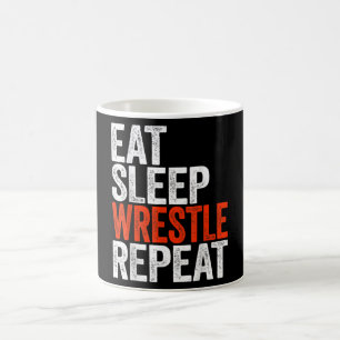 Essen Sleep Wrestle Wiederholung Wrestling Gif Kaffeetasse