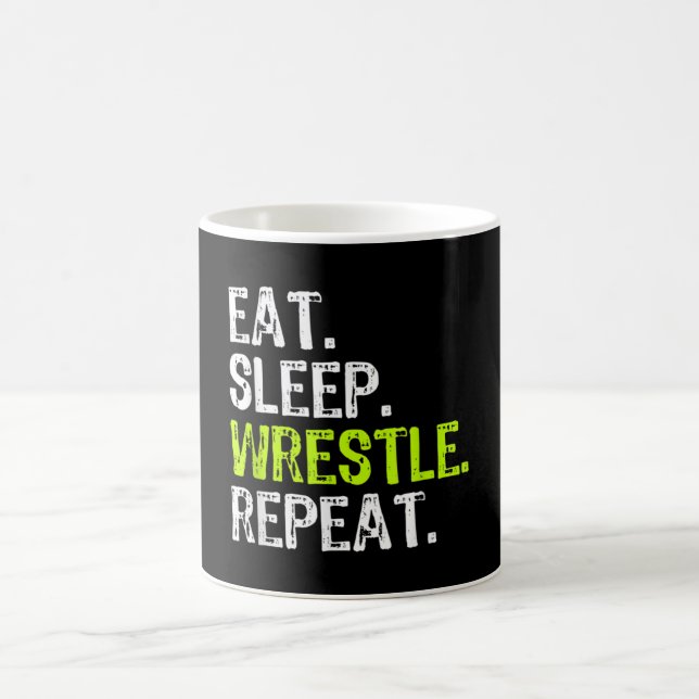 Essen Sleep Wrestle Wiederholung Wrestling Wrestle Kaffeetasse (Mittel)