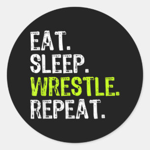 Essen Sleep Wrestle Wiederholung Wrestling Wrestle Runder Aufkleber