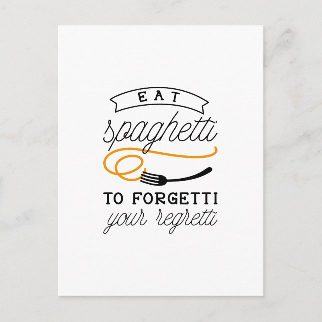 Essen Spaghetti Postkarte (Vorderseite)