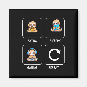 Essen Spielen Schlafen Videospiel spielen Gamer Fa Magnet