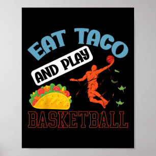 Essen Taco und spielen Bysketbyll Mexico Cinco de Poster