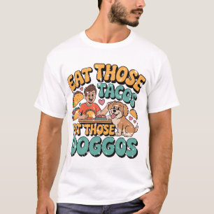 Essen Tacos Haustiere Doggos Skeleton Party Mexica T-Shirt