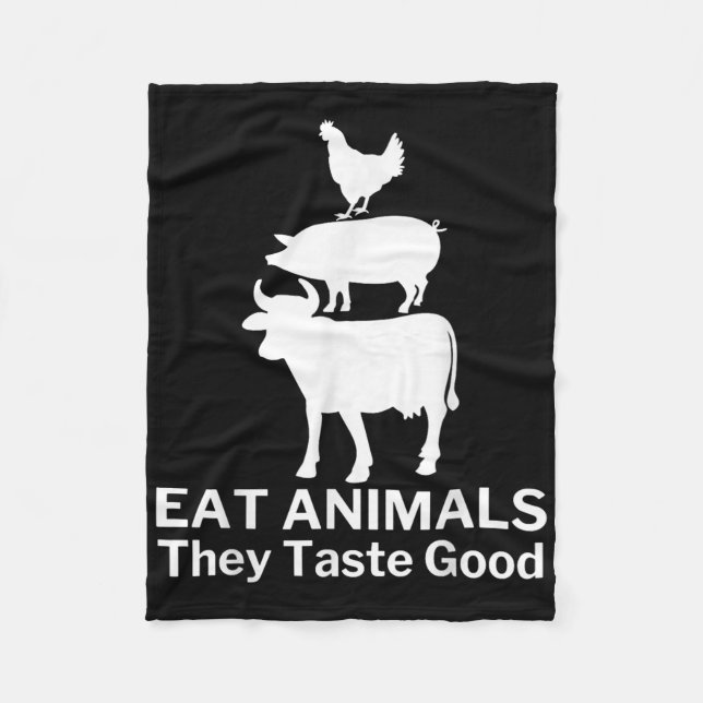 Essen Tiere Funny Grillen Grilling Fleecedecke (Vorderseite)