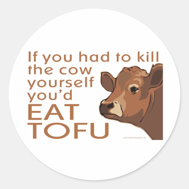 Essen Tofu Runder Aufkleber (Vorderseite)
