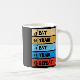 Essen Trainieren Wiederholen Stärke Sport Fitnesss Kaffeetasse