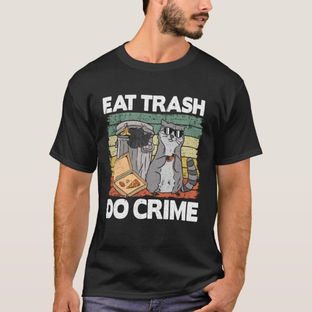 Essen Trash Do Crime Funny Raccoon Pullover Hoodie (Vorderseite)